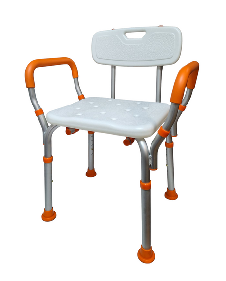 Стілець для душу та ванни зі спинкою і підлокітниками, телескопічний, алюмінієвий 5041RBOR | Зображення 1
