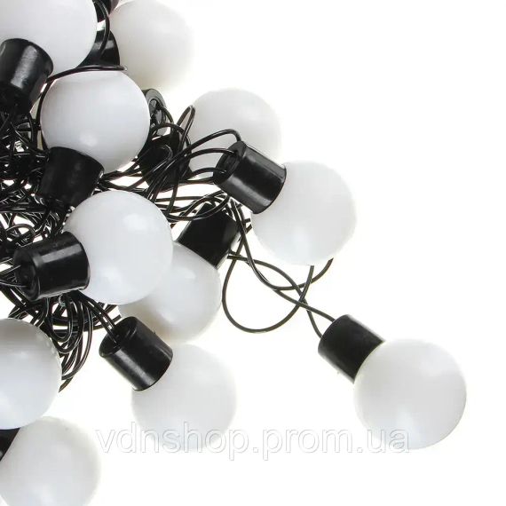 Гирлянда матовый шарик 28LED 5м (флеш) 10мм, Новогодняя бахрама, Светодиодная гирлянда, Уличная гирлянда | Зображення 2