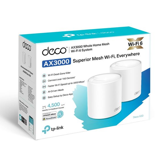 Маршрутизатор TP-Link  DECO X50 2PK AX3000 3xGE LANWAN MU-MIMO OFDMA MESH (DECO-X50-2-PACK) | Зображення 7