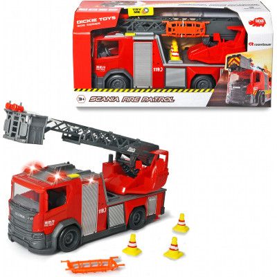Спецтехника Dickie Toys Пожарная машина Скания с телескопической стремянкой, со звуком и световыми эффектами | Зображення 4