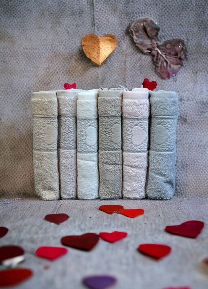 Набір бамбукових рушників Pupilla 50х90 см Love лицевих 6 шт. | Зображення 1