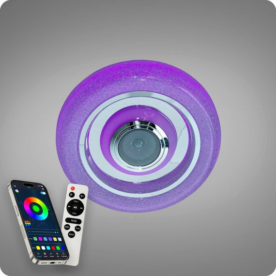 Люстра світлодіодна 517 Dlight RGB з пультом і  колонкою 45Вт Білий (02147) | Зображення 3