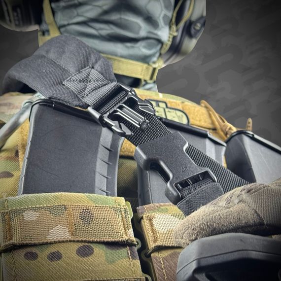Ремінь збройовий RAGNAROK триточковий з широким наплічником "KRAKEN" carbine Чорний | Зображення 7