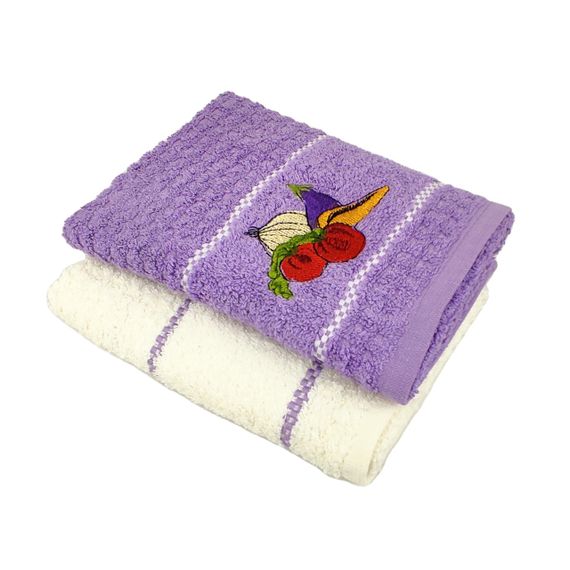 Набір кухонних рушників 2 шт 40x60 см Баклажан HomeBrand | Зображення 1