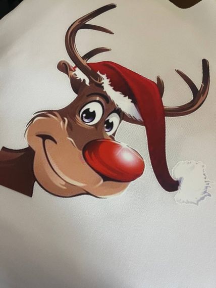 Женский теплый Новогодний худи с оленем, STI237 единый размер 42/48 цвет белый | Зображення 2