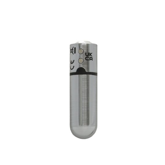 Вибропуля PowerBullet First-Class Bullet 2.5″ with Key Chain Pouch, Silver, 9 режимов вибрации | Зображення 4