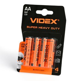 Солевая батарейка VIDEX R6P/AA, 4 шт., в блистере