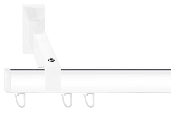 Карниз Скарлайн одинарный в сборе Заглушка Белый 275см., Стальной