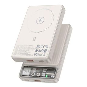 Універсальна Мобільна Батарея Power Bank Hoco Q18 Tourer 22.5W with magnetic 10000mAh Колір Молочно бiлий
