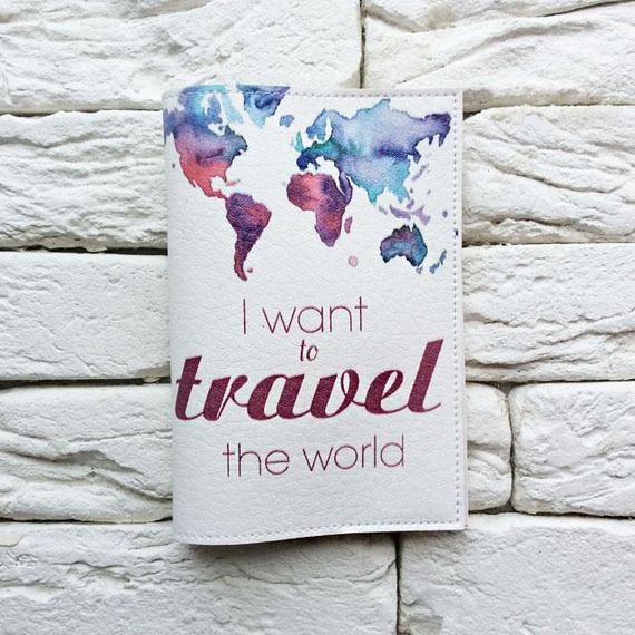Обложка для паспорта I want to travel the world | Зображення 1