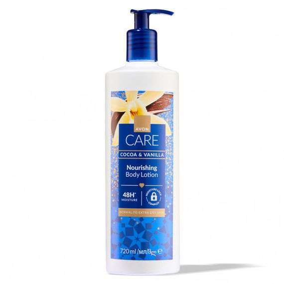 Живильний лосьйон для тіла Avon Care з маслом какао та ваніллю 720 мл зволожуючий крем для сухої шкіри