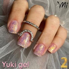 Гель для нарощення Mi YUKI №2 Builder Gel (рожевий з пластівцями юккі) 5мл