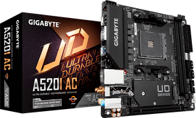 Материнская плата Gigabyte A520I AC sAM4 A520 2xDDR4 M.2 2xHDMI-DP Wi-Fi!!!BT mITX (A520I_AC)
