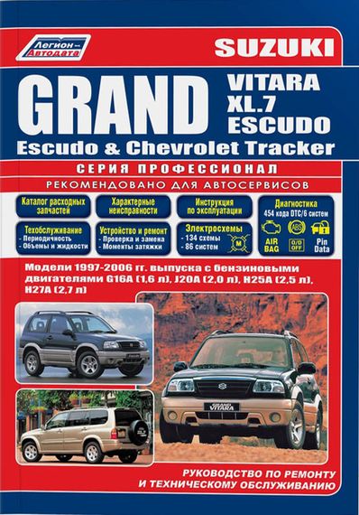 Suzuki Grand Vitara, Grand Vitara XL.7, Grand Escudo. Посібник з ремонту.