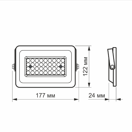 LED Прожектор 30W 5000К 220V білий VL-F2e-305W Videx | Зображення 3