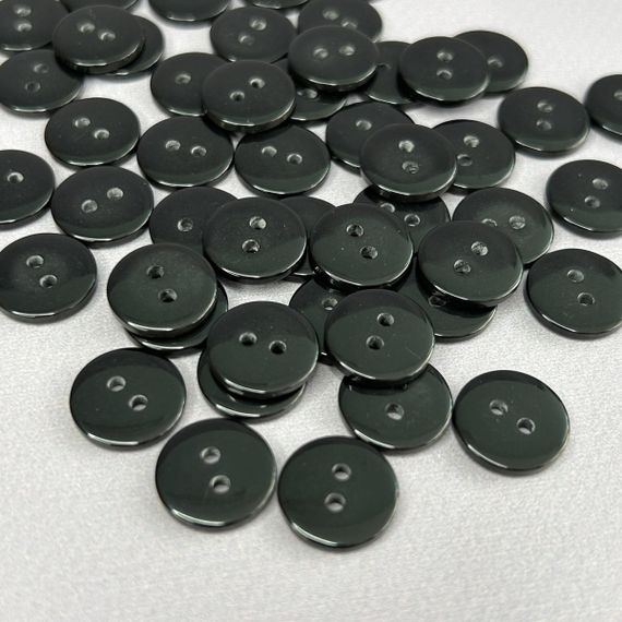 10 шт - Ґудзики сорочкові Ø-12,5 мм(20L) плоскі - чорний | Зображення 2