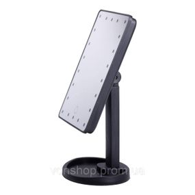 Настольное зеркало с подсветкой 22 LED для макияжа 21х16 см прямоугольное на ножке USB Черное HP-10-4AB