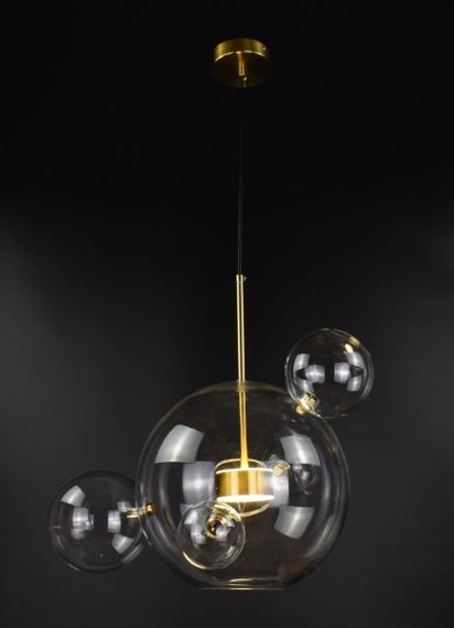 Люстра світлодіодна підвісна LED світильник для квартири на стелю лед 26330 Бронза 50-180х51х51 см. | Зображення 1