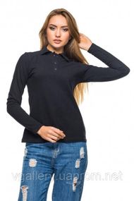 Футболка ПОЛО женская с длинным рукавом - ткань-лакоста L