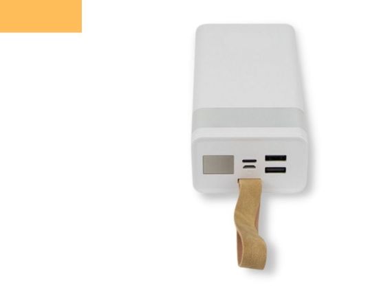 Павербанк зовнішній акумулятор XPRO BJ18A 30000 mAh з індикацією зарядки та ліхтариком білий (32441-01)