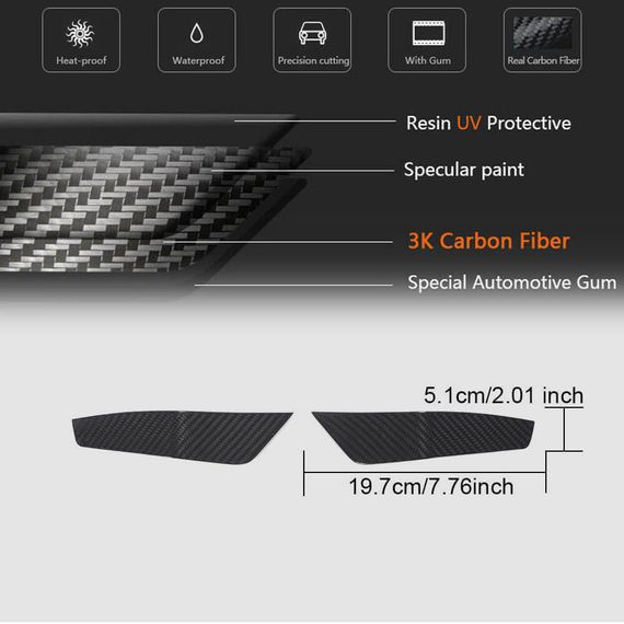 Накладки на воздухозаборники переднего бампера V2 (для RS7 2018-2022, Сухой карбон) для Ауди A7 2018- гг | Зображення 3