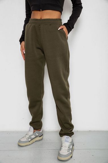 Спортивные штаны женские на флисе  -уценка, цвет хаки, 238R57828-U-1 | Зображення 2