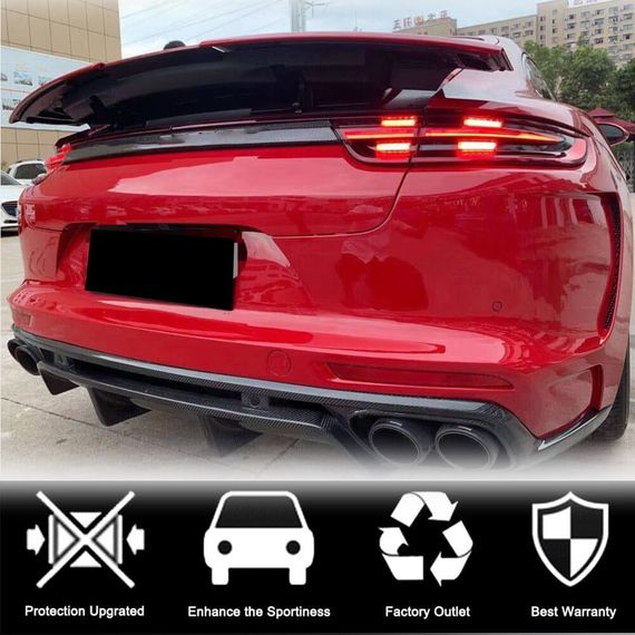 Дифузор заднього бампера (2016-2020, Карбон) для Porsche Panamera рр | Зображення 2