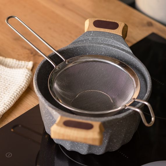 Друшляк-сито з ручкою 16 см дрібнокомірчаста сітка з нержавіючої сталі HP-19-1-16CM | Зображення 4