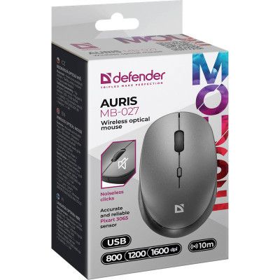 Мышка Defender Auris MB-027 Silent Wireless Grey (52029) | Зображення 4