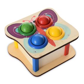 Дерев'яна іграшка стукачка "Метелик" MD 1682E, молоток