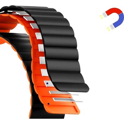 Ремінець до смарт-годинника Drobak Silicone Magnetic Link для Apple Watch All Series 38/40/41mm Dark black (898922) | Зображення 1
