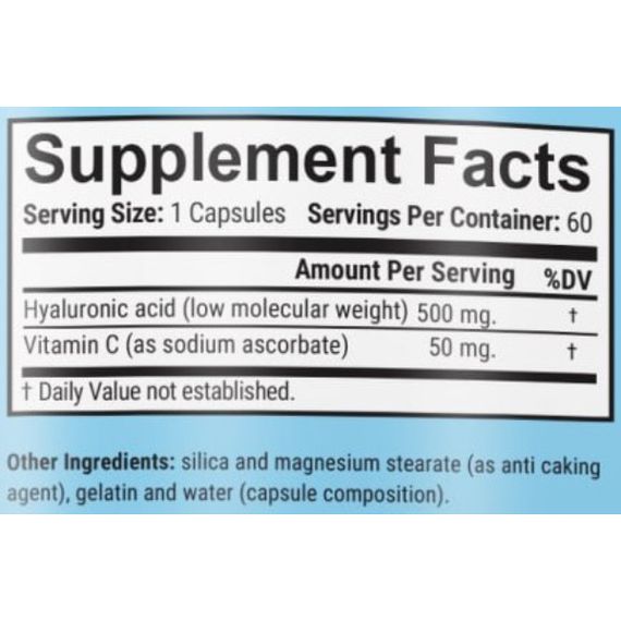 Хондропротектор (для спорта) GARO Nutrition Hyaluronic Acid 500 mg 60 Caps | Зображення 1