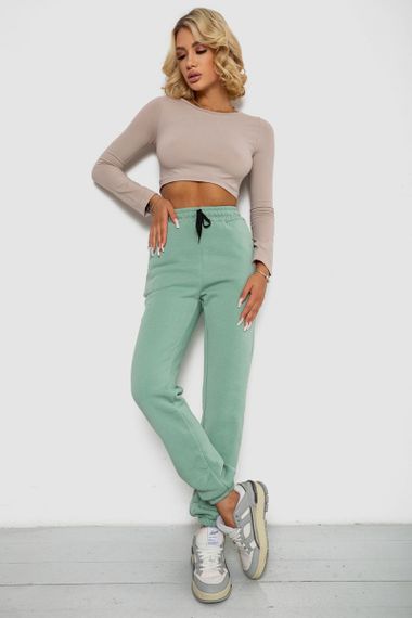 Спортивные штаны женские на флисе, цвет мятный, 238R57011 | Зображення 1
