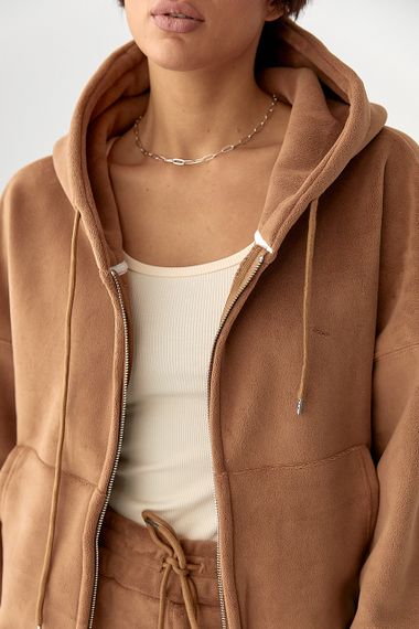 Спортивний костюм з двостороннього флісу - коричневий цвет, L/XL (є розміри) | Зображення 3