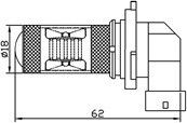 Светодиодная автолампа HB4(9006), 30W (700Lm) WARM-3300K, (6 LED 5W CREE) + Линза | Зображення 1