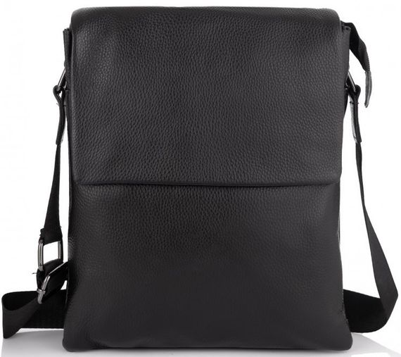 Чоловіча сумка з натуральної шкіри Tiding Bag чорна | Зображення 1