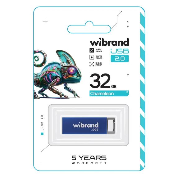 USB флеш накопичувач Wibrand 32GB Chameleon Blue USB 2.0 (WI2.0/CH32U6U) | Зображення 1