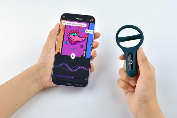 Подвійне ерекційне кільце Fun Town Rise Turquoise, керування зі смартфона | Зображення 7