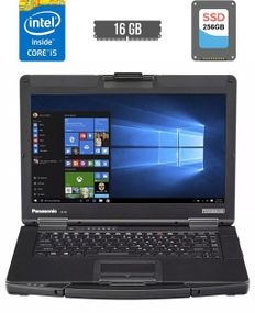 Напівзахищений ноутбук Panasonic Toughbook CF-54 / 14" (1920x1080) IPS / Intel Core i5-5300U (2 (4) ядра по 2.2 - 2.9 GHz) / 16 GB DDR3 / 256 GB SSD / Intel HD Graphics 5500 / HDMI б/в