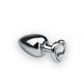 Анальна пробка Silver Heart Diamond, L з кристалом у формі сердечка Sex Aura