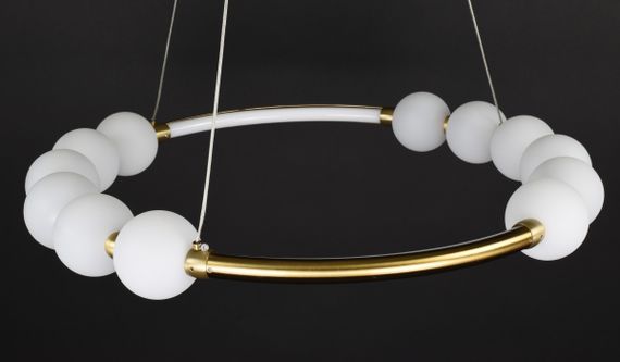 Люстра світлодіодна підвісна LED світильник для квартири на стелю лед 27218 Латунь 25-140х82х82 см. | Зображення 3