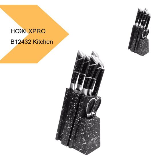 Набір ножів Kitchen knife B12432 XPRO модель чорний (43780-B12432_744) | Зображення 2