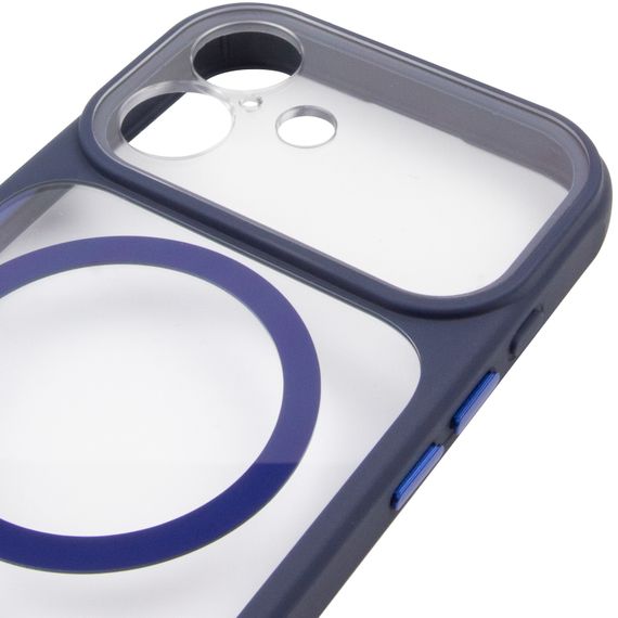 Чохол TPU+PC GETMAN Moon Clear with Magnetic Fit для Apple iPhone 16 (6.1") Blue | Зображення 3
