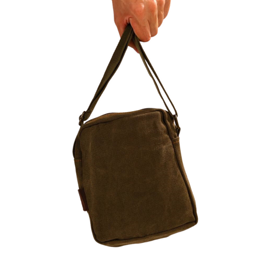 Мужская сумка через плечо текстильная хаки. Сумка хаки | Зображення 2