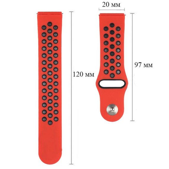 Спортивний ремінець Primo Perfor Sport годинника для Samsung Galaxy Watch Active / Active 2 - Red&Black | Зображення 3