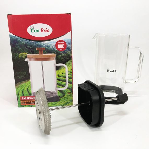 Френч-прес Con Brio CB-6680В 800 мл, Заварювальний чайник для листового чаю, Френч-прес красивий | Зображення 7