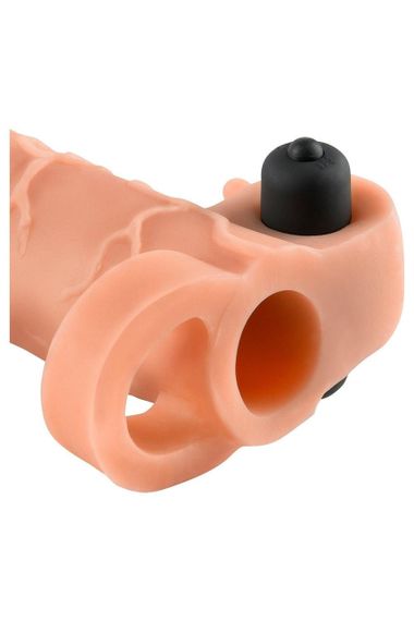 Вибронасадка на член удлиняющая +5 см Pipedream FX Vibr Real Feel 2, телесная, 16.5 х 4.5 см Sex Aura | Зображення 3