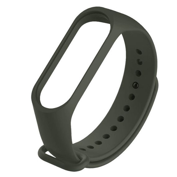 Силіконовий ремінець для Xiaomi Mi Band 3/4 Білий Зелений/Olive