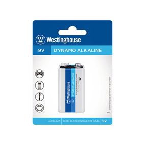 Динамо лужні батарейки 9V – (Крона) 6LR61-BP1  BLISTER 1шт.  Westinghouse