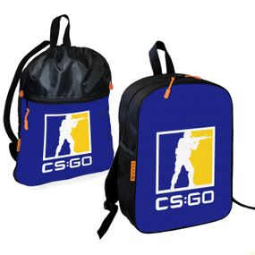 Школьный рюкзак детский Counter-Strike + Сумка для обуви спортивной формы рюкзак-мешок  для мальчика (01696)